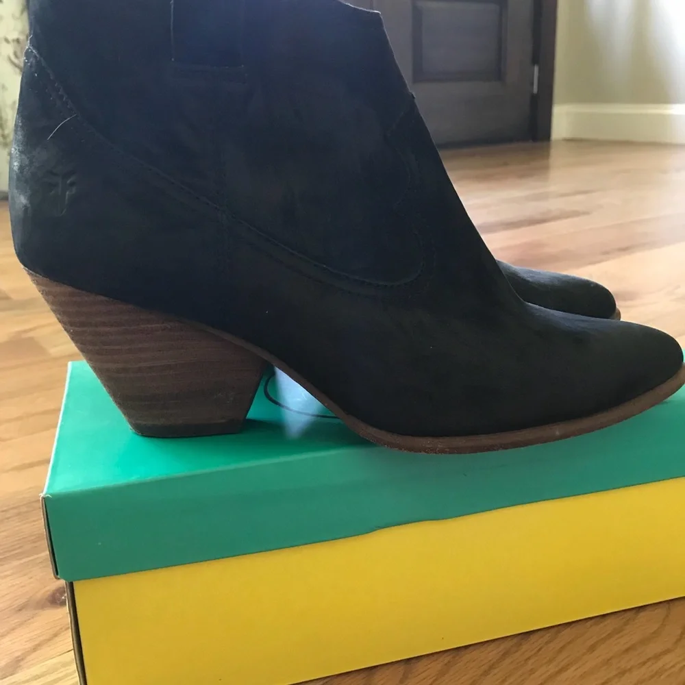 Frye Black Suede Ankle Booties